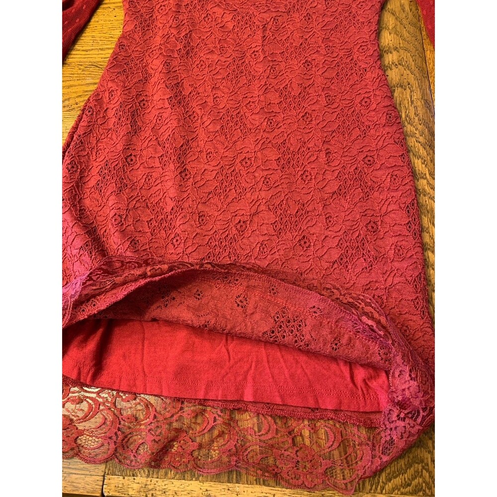 Free People Witchy Red Lacy Dress Cocktail Party Whimsigoth Small Sexy Vamp - Picture 16 of 16
